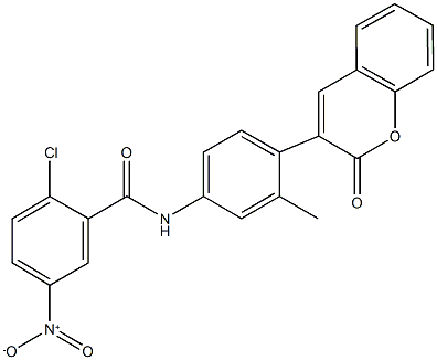 2-chloro-5-nitro-N-[3-methyl-4-(2-oxo-2H-chromen-3-yl)phenyl]benzamide 结构式