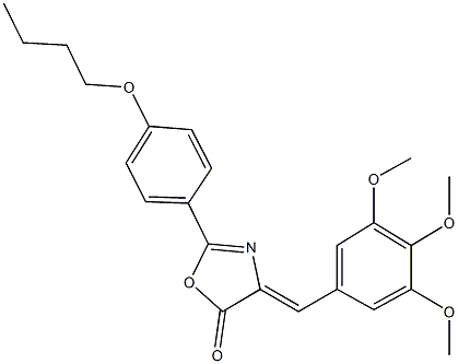 2-(4-butoxyphenyl)-4-(3,4,5-trimethoxybenzylidene)-1,3-oxazol-5(4H)-one 结构式