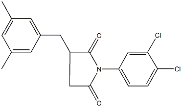 1-(3,4-dichlorophenyl)-3-(3,5-dimethylbenzyl)pyrrolidine-2,5-dione 结构式