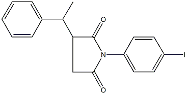 1-(4-iodophenyl)-3-(1-phenylethyl)pyrrolidine-2,5-dione 结构式