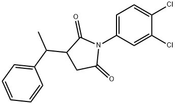 1-(3,4-dichlorophenyl)-3-(1-phenylethyl)pyrrolidine-2,5-dione 结构式