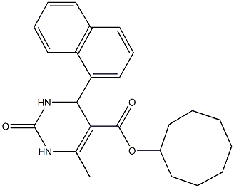 cyclooctyl 6-methyl-4-(1-naphthyl)-2-oxo-1,2,3,4-tetrahydro-5-pyrimidinecarboxylate 结构式