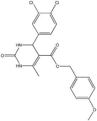 4-methoxybenzyl 4-(3,4-dichlorophenyl)-6-methyl-2-oxo-1,2,3,4-tetrahydro-5-pyrimidinecarboxylate 结构式