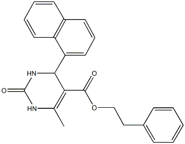 2-phenylethyl 6-methyl-4-(1-naphthyl)-2-oxo-1,2,3,4-tetrahydro-5-pyrimidinecarboxylate 结构式