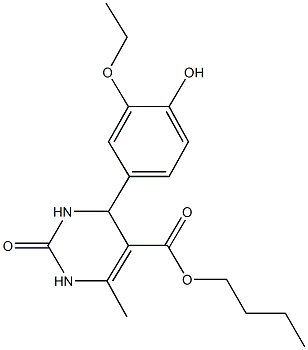butyl 4-(3-ethoxy-4-hydroxyphenyl)-6-methyl-2-oxo-1,2,3,4-tetrahydro-5-pyrimidinecarboxylate 结构式
