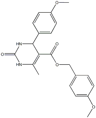 4-methoxybenzyl 4-(4-methoxyphenyl)-6-methyl-2-oxo-1,2,3,4-tetrahydro-5-pyrimidinecarboxylate 结构式