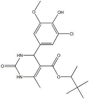 1,2,2-trimethylpropyl 4-(3-chloro-4-hydroxy-5-methoxyphenyl)-6-methyl-2-oxo-1,2,3,4-tetrahydro-5-pyrimidinecarboxylate 结构式