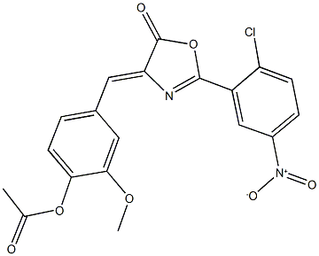 4-[(2-{2-chloro-5-nitrophenyl}-5-oxo-1,3-oxazol-4(5H)-ylidene)methyl]-2-methoxyphenyl acetate 结构式