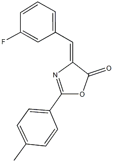 4-(3-fluorobenzylidene)-2-(4-methylphenyl)-1,3-oxazol-5(4H)-one 结构式