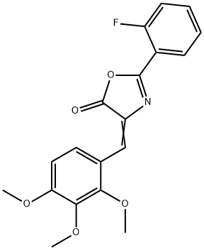 2-(2-fluorophenyl)-4-(2,3,4-trimethoxybenzylidene)-1,3-oxazol-5(4H)-one 结构式