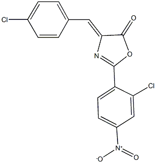 4-(4-chlorobenzylidene)-2-{2-chloro-4-nitrophenyl}-1,3-oxazol-5(4H)-one 结构式