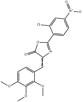 2-{2-chloro-4-nitrophenyl}-4-(2,3,4-trimethoxybenzylidene)-1,3-oxazol-5(4H)-one 结构式