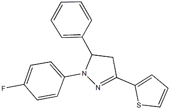 1-(4-fluorophenyl)-5-phenyl-3-(2-thienyl)-4,5-dihydro-1H-pyrazole 结构式