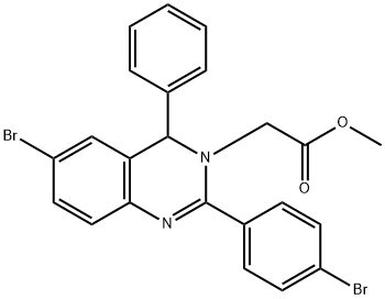 methyl (6-bromo-2-(4-bromophenyl)-4-phenyl-3(4H)-quinazolinyl)acetate 结构式