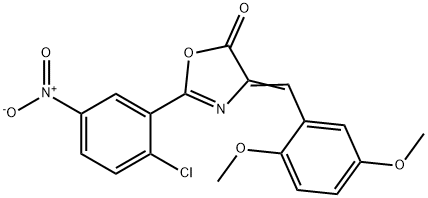 2-{2-chloro-5-nitrophenyl}-4-(2,5-dimethoxybenzylidene)-1,3-oxazol-5(4H)-one 结构式