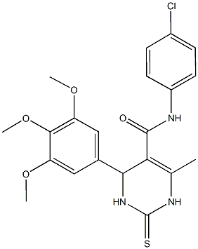 N-(4-chlorophenyl)-6-methyl-2-thioxo-4-(3,4,5-trimethoxyphenyl)-1,2,3,4-tetrahydro-5-pyrimidinecarboxamide 结构式