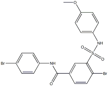 4-bromo-N-(4-bromophenyl)-3-[(4-methoxyanilino)sulfonyl]benzamide 结构式