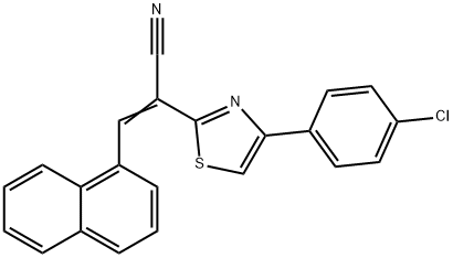 2-[4-(4-chlorophenyl)-1,3-thiazol-2-yl]-3-(1-naphthyl)acrylonitrile 结构式