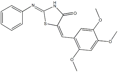 2-(phenylimino)-5-(2,4,5-trimethoxybenzylidene)-1,3-thiazolidin-4-one 结构式