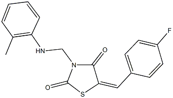 5-(4-fluorobenzylidene)-3-(2-toluidinomethyl)-1,3-thiazolidine-2,4-dione 结构式