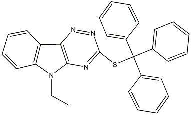 5-ethyl-5H-[1,2,4]triazino[5,6-b]indol-3-yl trityl sulfide 结构式