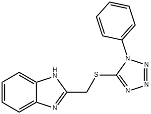 2-{[(1-phenyl-1H-tetraazol-5-yl)sulfanyl]methyl}-1H-benzimidazole 结构式