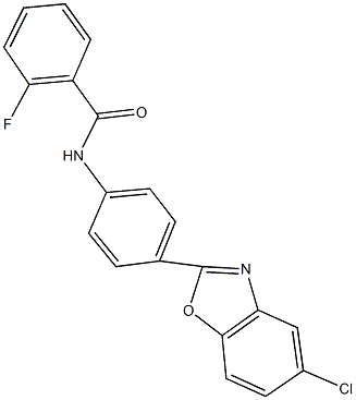 N-[4-(5-chloro-1,3-benzoxazol-2-yl)phenyl]-2-fluorobenzamide 结构式