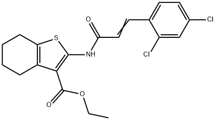 ethyl2-{[3-(2,4-dichlorophenyl)acryloyl]amino}-4,5,6,7-tetrahydro-1-benzothiophene-3-carboxylate 结构式