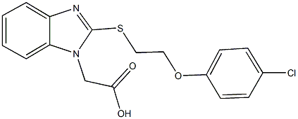 (2-{[2-(4-chlorophenoxy)ethyl]sulfanyl}-1H-benzimidazol-1-yl)acetic acid 结构式