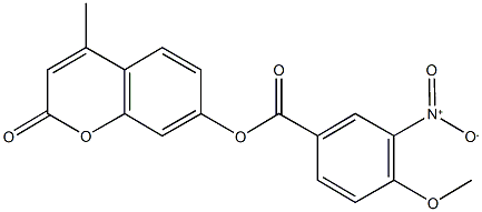 4-methyl-2-oxo-2H-chromen-7-yl 3-nitro-4-methoxybenzoate 结构式