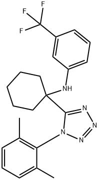 N-{1-[1-(2,6-dimethylphenyl)-1H-tetraazol-5-yl]cyclohexyl}-N-[3-(trifluoromethyl)phenyl]amine 结构式