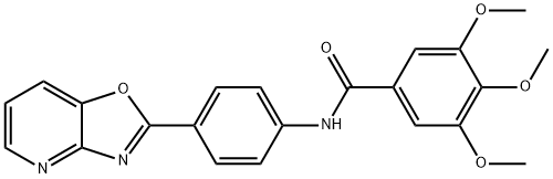 3,4,5-trimethoxy-N-(4-[1,3]oxazolo[4,5-b]pyridin-2-ylphenyl)benzamide 结构式