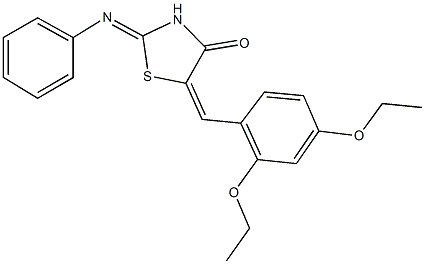 5-(2,4-diethoxybenzylidene)-2-(phenylimino)-1,3-thiazolidin-4-one 结构式