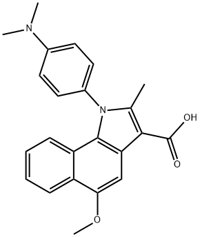 1-[4-(dimethylamino)phenyl]-5-methoxy-2-methyl-1H-benzo[g]indole-3-carboxylic acid 结构式