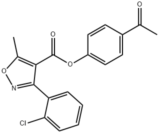 4-acetylphenyl 3-(2-chlorophenyl)-5-methyl-4-isoxazolecarboxylate 结构式