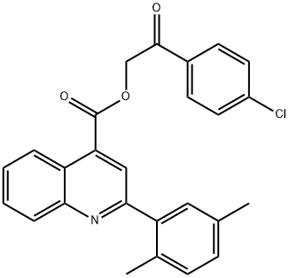 2-(4-chlorophenyl)-2-oxoethyl 2-(2,5-dimethylphenyl)-4-quinolinecarboxylate 结构式
