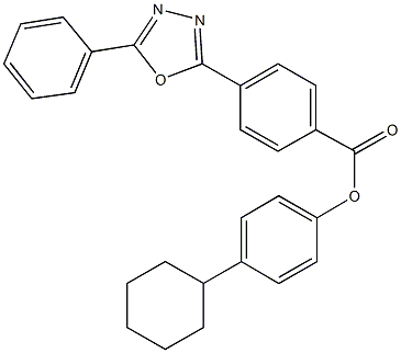 4-cyclohexylphenyl4-(5-phenyl-1,3,4-oxadiazol-2-yl)benzoate 结构式