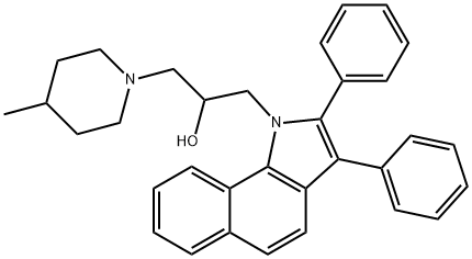 1-(2,3-diphenyl-1H-benzo[g]indol-1-yl)-3-(4-methyl-1-piperidinyl)-2-propanol 结构式