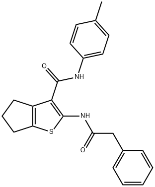 N-(4-methylphenyl)-2-[(phenylacetyl)amino]-5,6-dihydro-4H-cyclopenta[b]thiophene-3-carboxamide 结构式