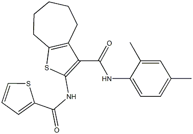 N-(2,4-dimethylphenyl)-2-[(2-thienylcarbonyl)amino]-5,6,7,8-tetrahydro-4H-cyclohepta[b]thiophene-3-carboxamide 结构式