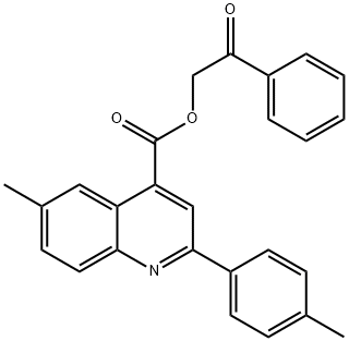 2-oxo-2-phenylethyl 6-methyl-2-(4-methylphenyl)-4-quinolinecarboxylate 结构式