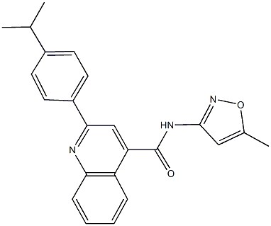 2-(4-isopropylphenyl)-N-(5-methyl-3-isoxazolyl)-4-quinolinecarboxamide 结构式