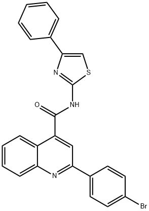 2-(4-bromophenyl)-N-(4-phenyl-1,3-thiazol-2-yl)-4-quinolinecarboxamide 结构式