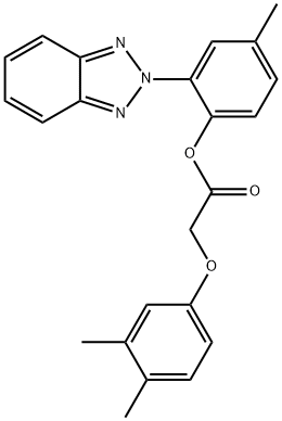 2-(2H-1,2,3-benzotriazol-2-yl)-4-methylphenyl (3,4-dimethylphenoxy)acetate 结构式
