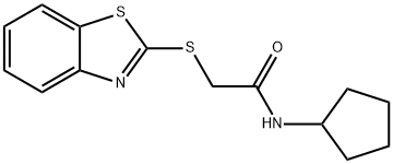 2-(1,3-benzothiazol-2-ylsulfanyl)-N-cyclopentylacetamide 结构式