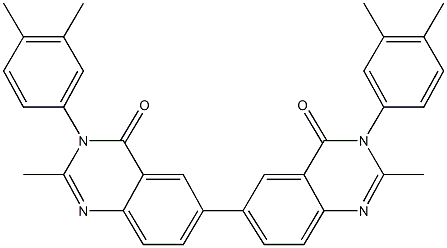 3,3'-bis(3,4-dimethylphenyl)-2,2'-dimethyl-4,4'(3H,3'H)-dioxo-6,6'-biquinazoline 结构式