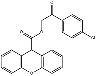 2-(4-chlorophenyl)-2-oxoethyl 9H-xanthene-9-carboxylate 结构式