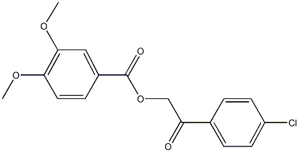 2-(4-chlorophenyl)-2-oxoethyl 3,4-dimethoxybenzoate 结构式