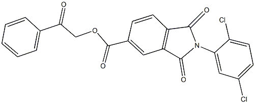 2-oxo-2-phenylethyl 2-(2,5-dichlorophenyl)-1,3-dioxoisoindoline-5-carboxylate 结构式