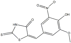 5-{4-hydroxy-3-nitro-5-methoxybenzylidene}-2-thioxo-1,3-thiazolidin-4-one 结构式